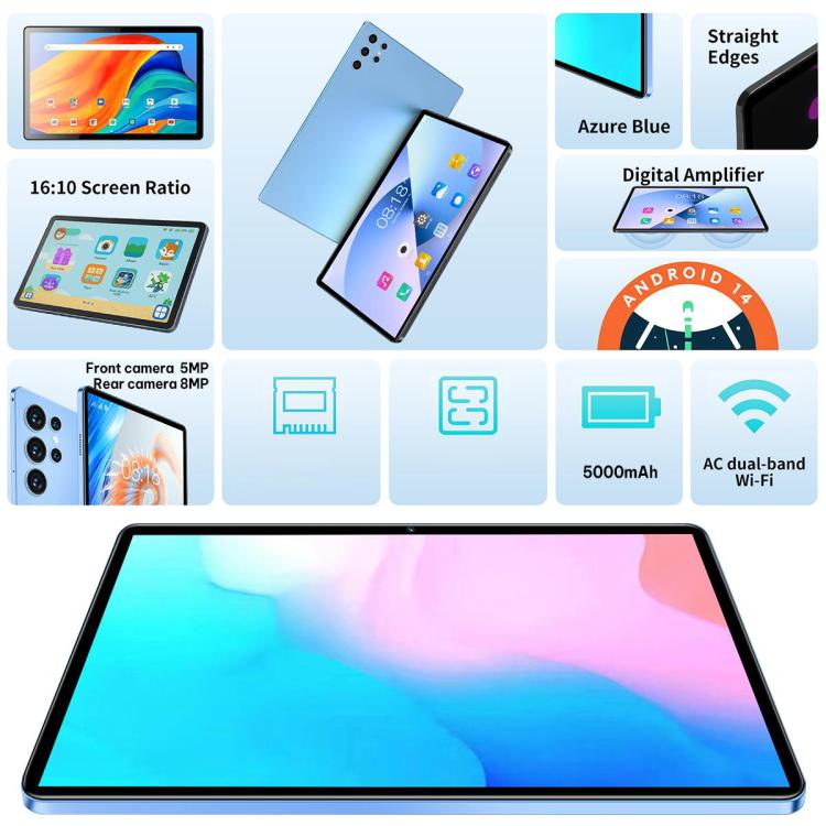 BDF H39 10.1 inch 4G LTE Tablet PC, 6GB+128GB, Android 10 MTK6750 Octa Core, Support Dual SIM, UK Plug, 8GB+256GB, UK Plug