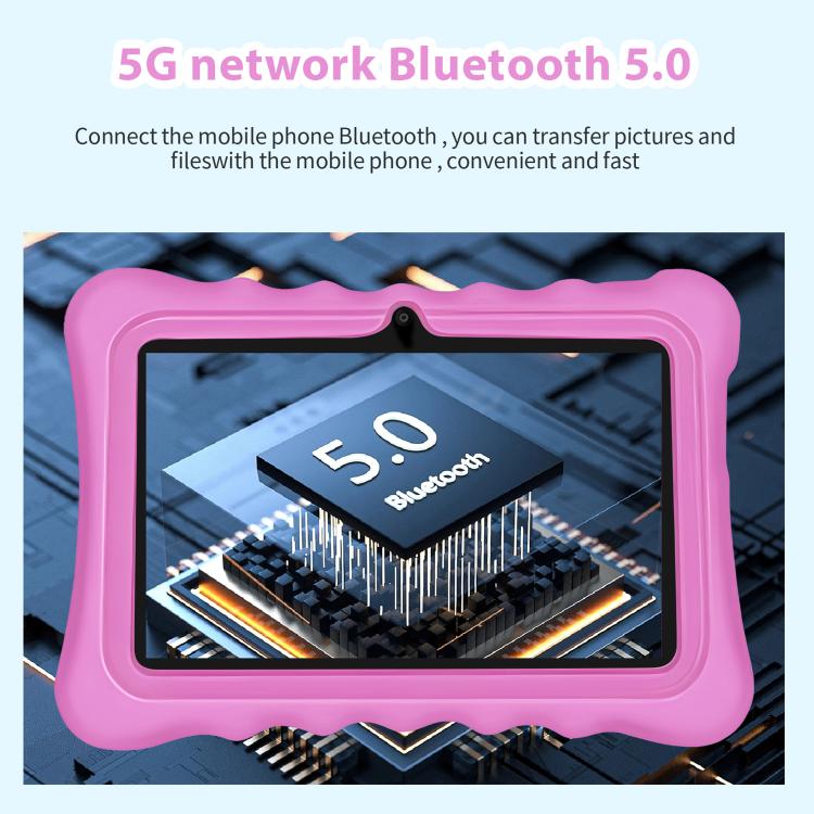 BDF T7 7 inch WiFi Kids Tablet PC with Silicone Case, 2GB+32GB, Android 8.1 MTK6735 Quad Core CPU, US Plug, 4GB+64GB