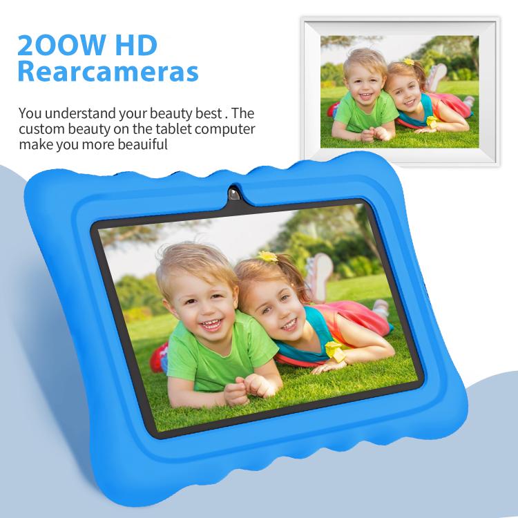 BDF T7 7 inch WiFi Kids Tablet PC with Silicone Case, 2GB+32GB, Android 8.1 MTK6735 Quad Core CPU, US Plug, 4GB+64GB