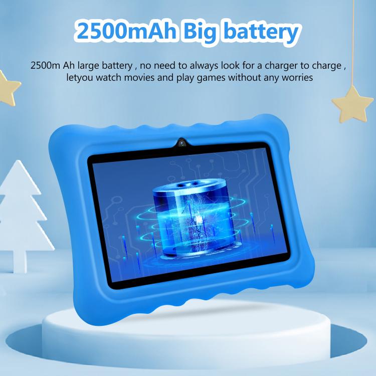 BDF T7 7 inch WiFi Kids Tablet PC with Silicone Case, 2GB+32GB, Android 8.1 MTK6735 Quad Core CPU, US Plug, 4GB+64GB