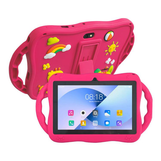 BDF 7 inch WiFi Kids Tablet PC with Giraffe Silicone Case, 2GB+32GB, Android 8.1 MTK6735 Quad Core CPU, US Plug, 4GB+64GB